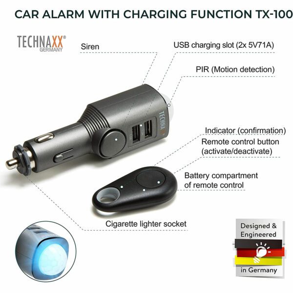 Technaxx car Alarm with Charging Function TX-100 – Bild 2